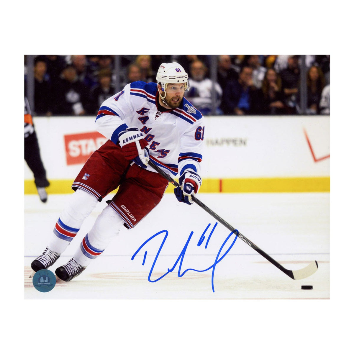 Rick Nash Autographed New York Rangers Stickhandling 8x10 Photo product image 1, provided for visual reference and product