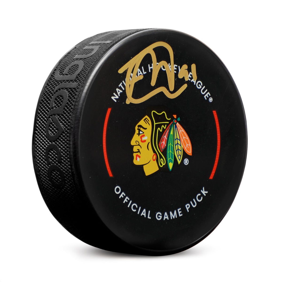 Frank Nazar Signed Chicago Blackhawks Official Game Puck product image 1, provided for visual reference and product detail