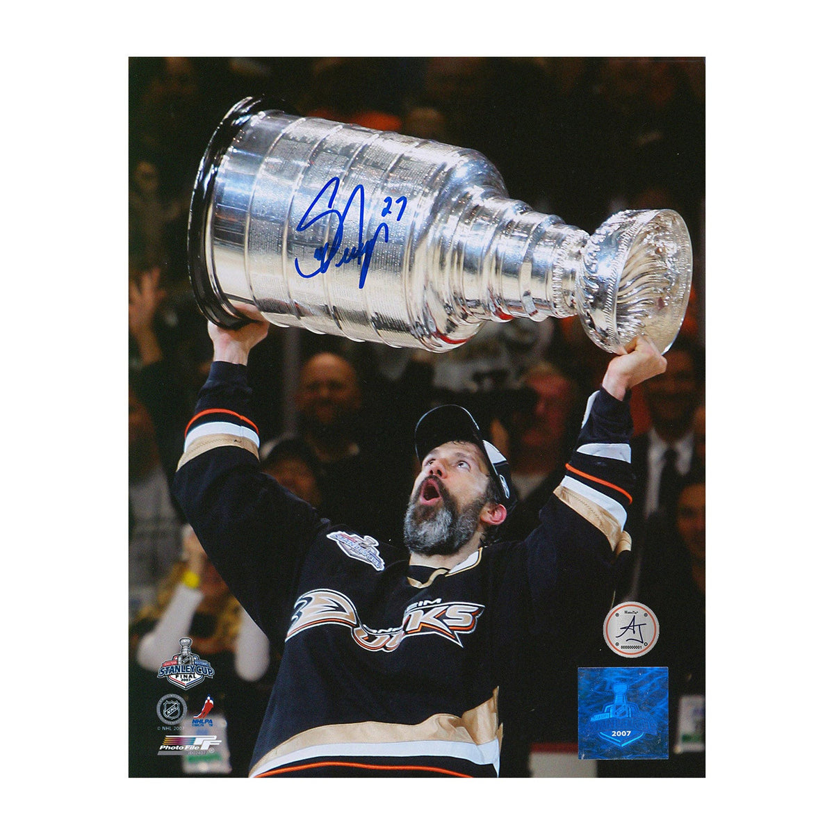 Scott Niedermayer Autographed Anaheim Ducks Stanley Cup 8x10 Photo product image 1, provided for visual reference and