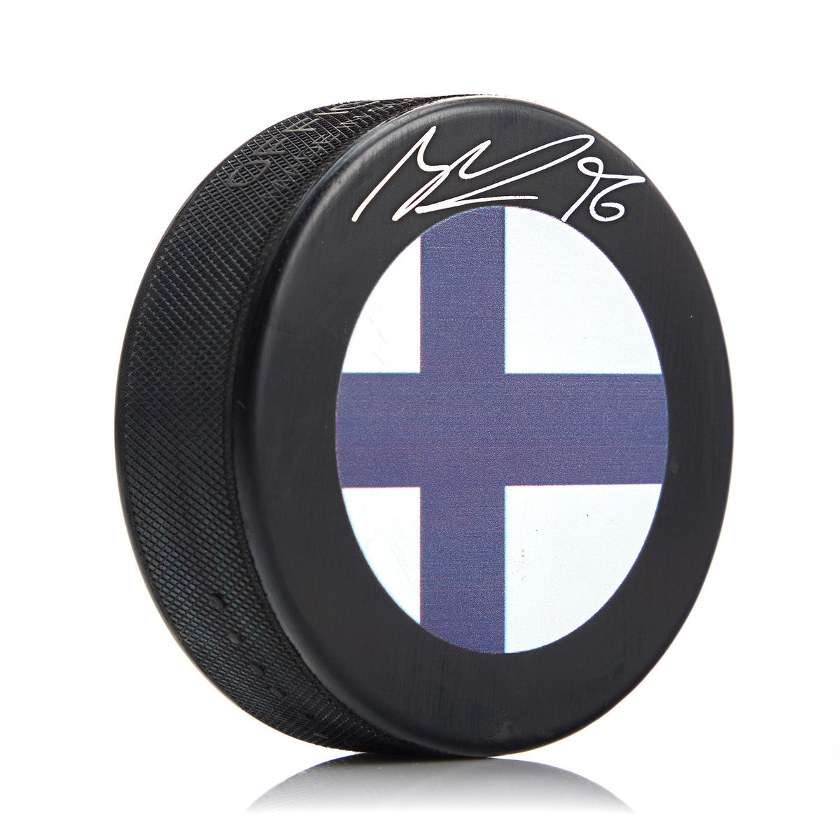 Mikko Rantanen Autographed Team Finland Hockey Puck product image 1, provided for visual reference and product detail review