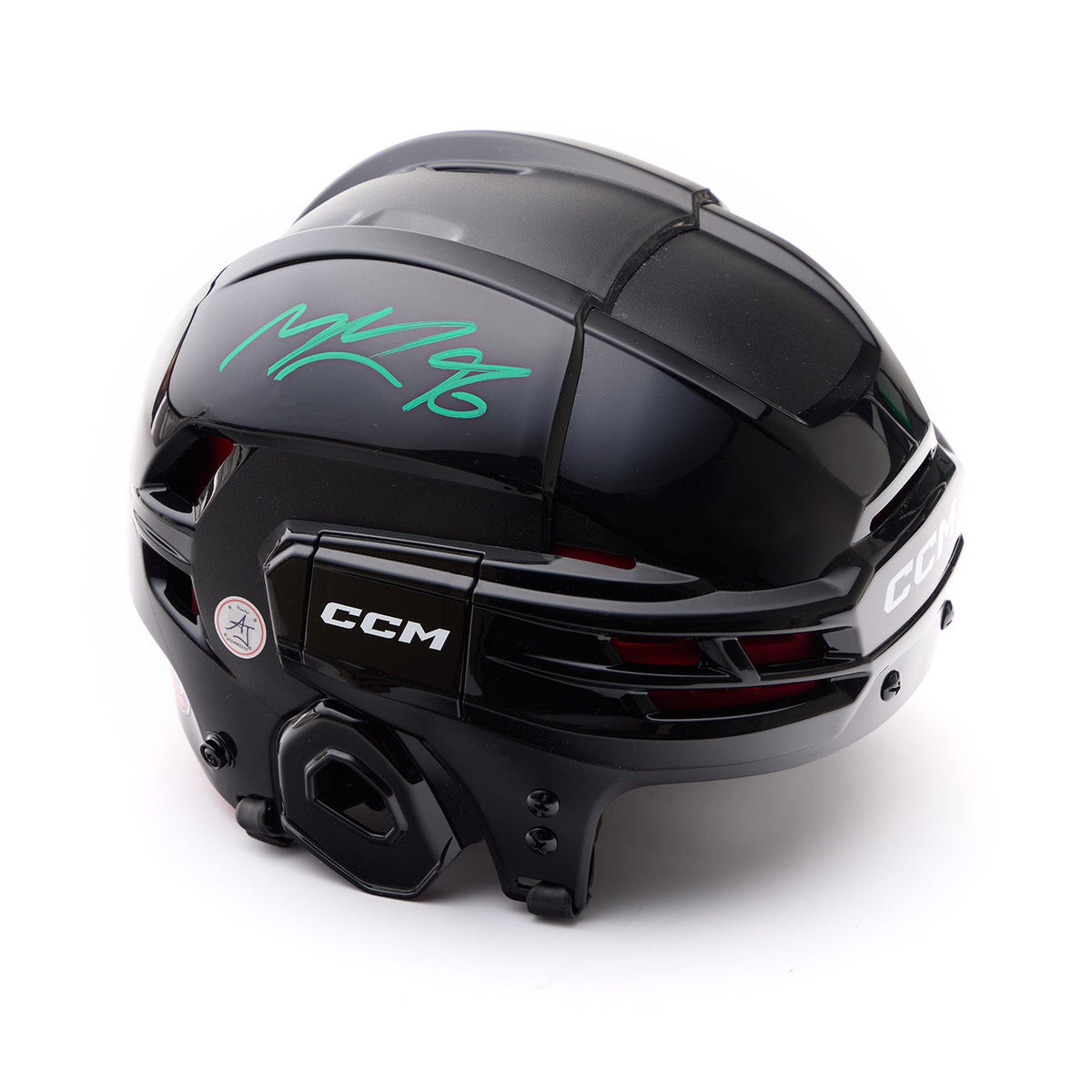 Mikko Rantanen Signed Black CCM Hockey Helmet product image 1, provided for visual reference and product detail review