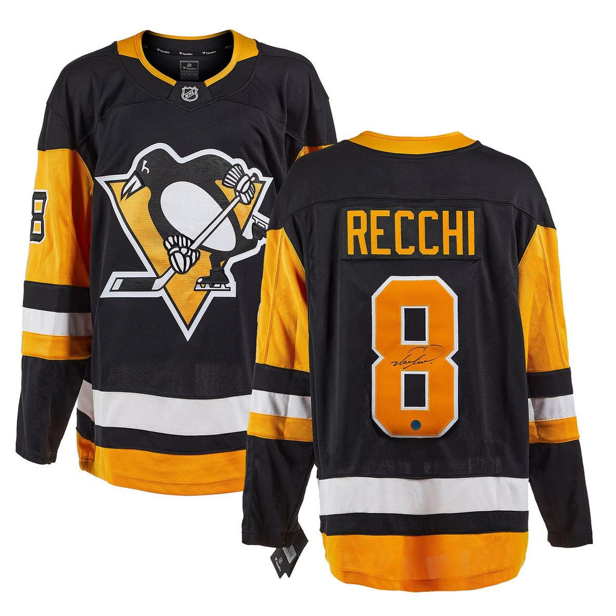 Mark Recchi Autographed Pittsburgh Penguins Fanatics Breakaway Jersey product image 3, provided for visual reference and