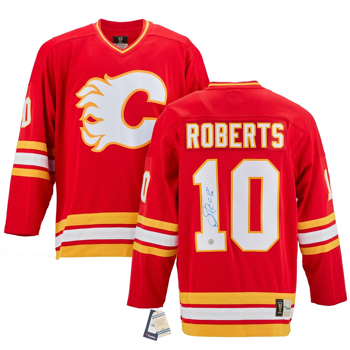 Gary Roberts Autographed Calgary Flames Fanatics Throwback Jersey product image 3, provided for visual reference and product