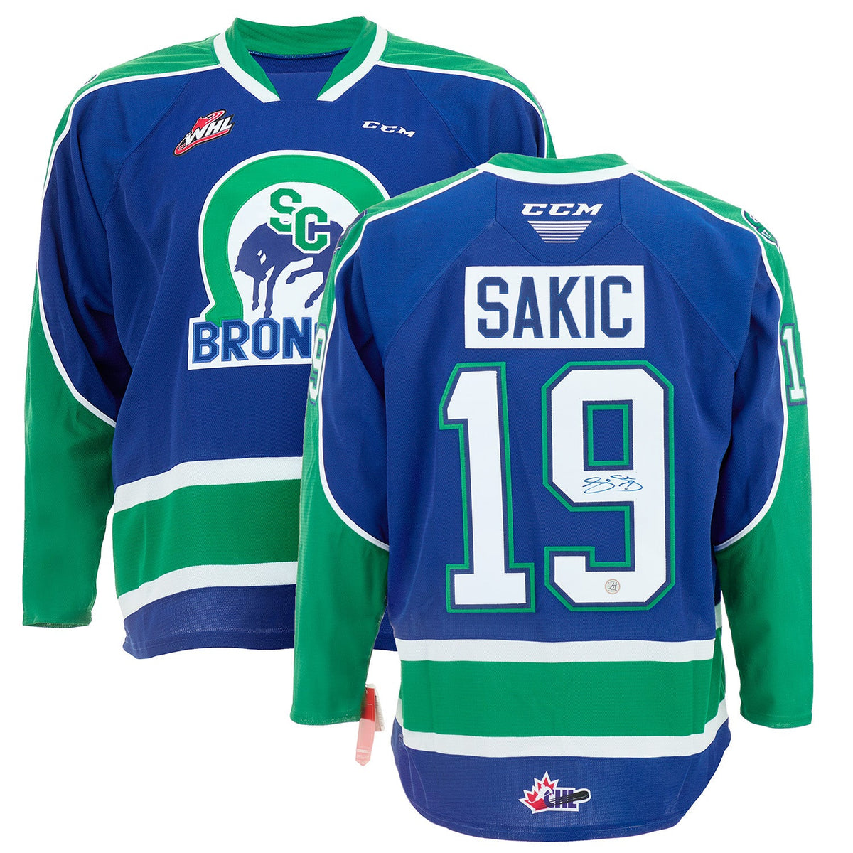 Joe Sakic Autographed Swift Current Broncos CCM CHL Hockey Jersey product image 3, provided for visual reference and product