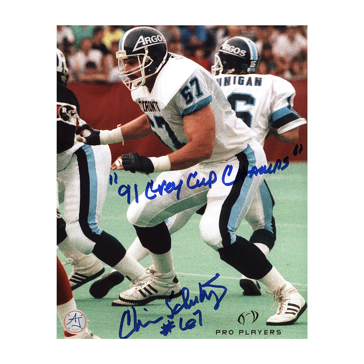 Chris Schultz Autographed Toronto Argonauts Football 8x10 Photo product image 1, provided for visual reference and product