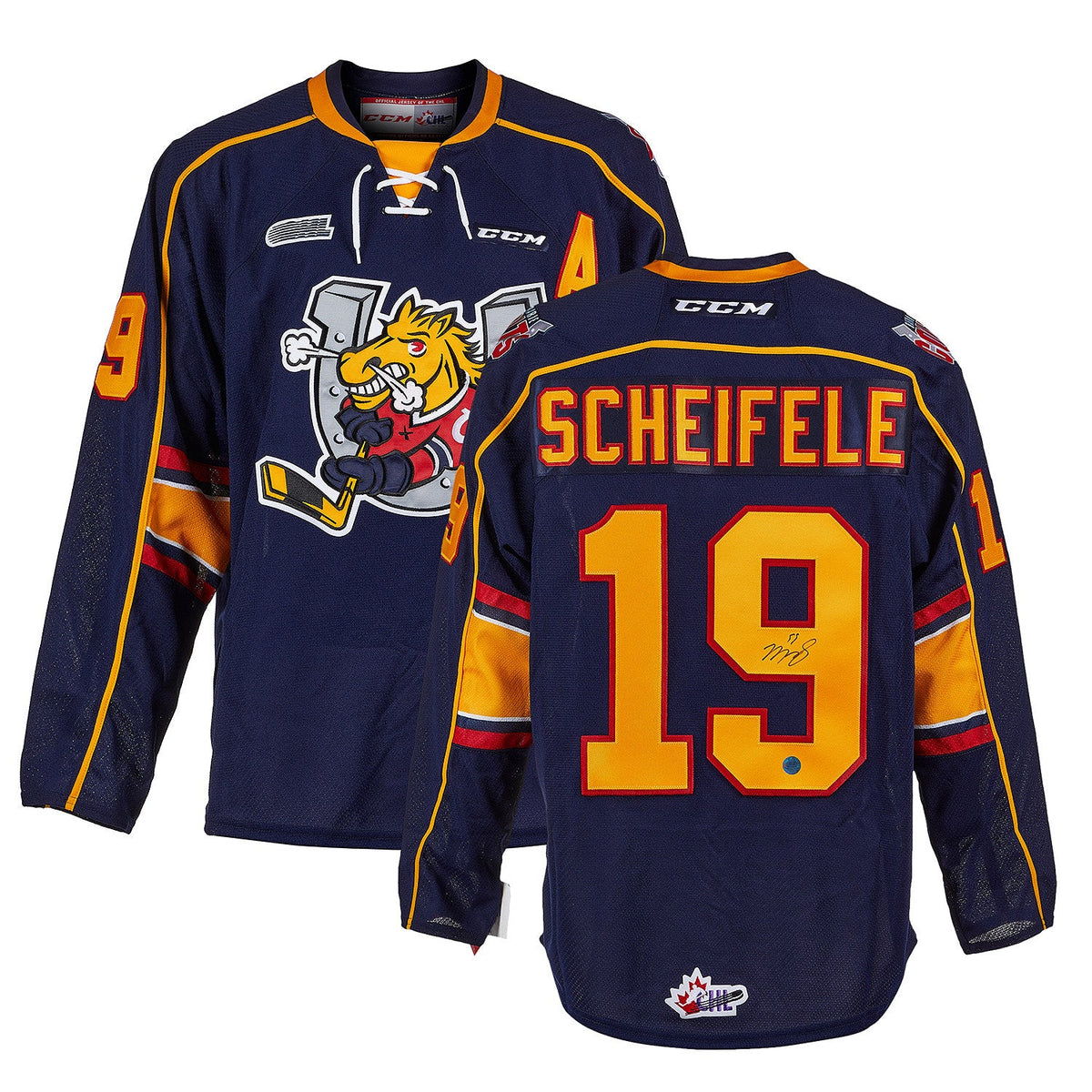 Mark Scheifele Barrie Colts Signed CCM Premier CHL Jersey product image 3, provided for visual reference and product detail