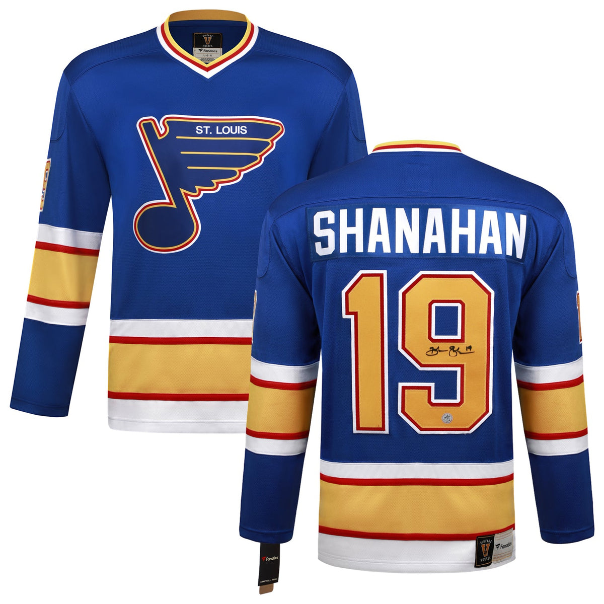Brendan Shanahan Signed St Louis Blues Throwback Breakaway Jersey product image 3, provided for visual reference and product