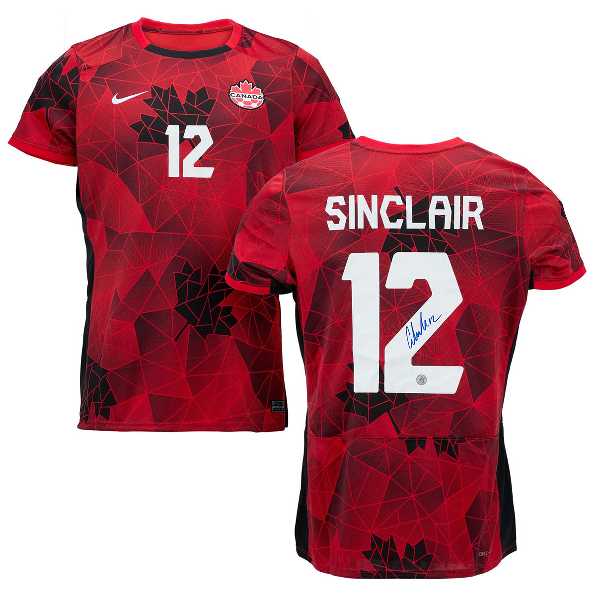 Christine Sinclair Signed Team Canada Red Olympic Nike Replica Soccer Jersey product image 3, provided for visual reference