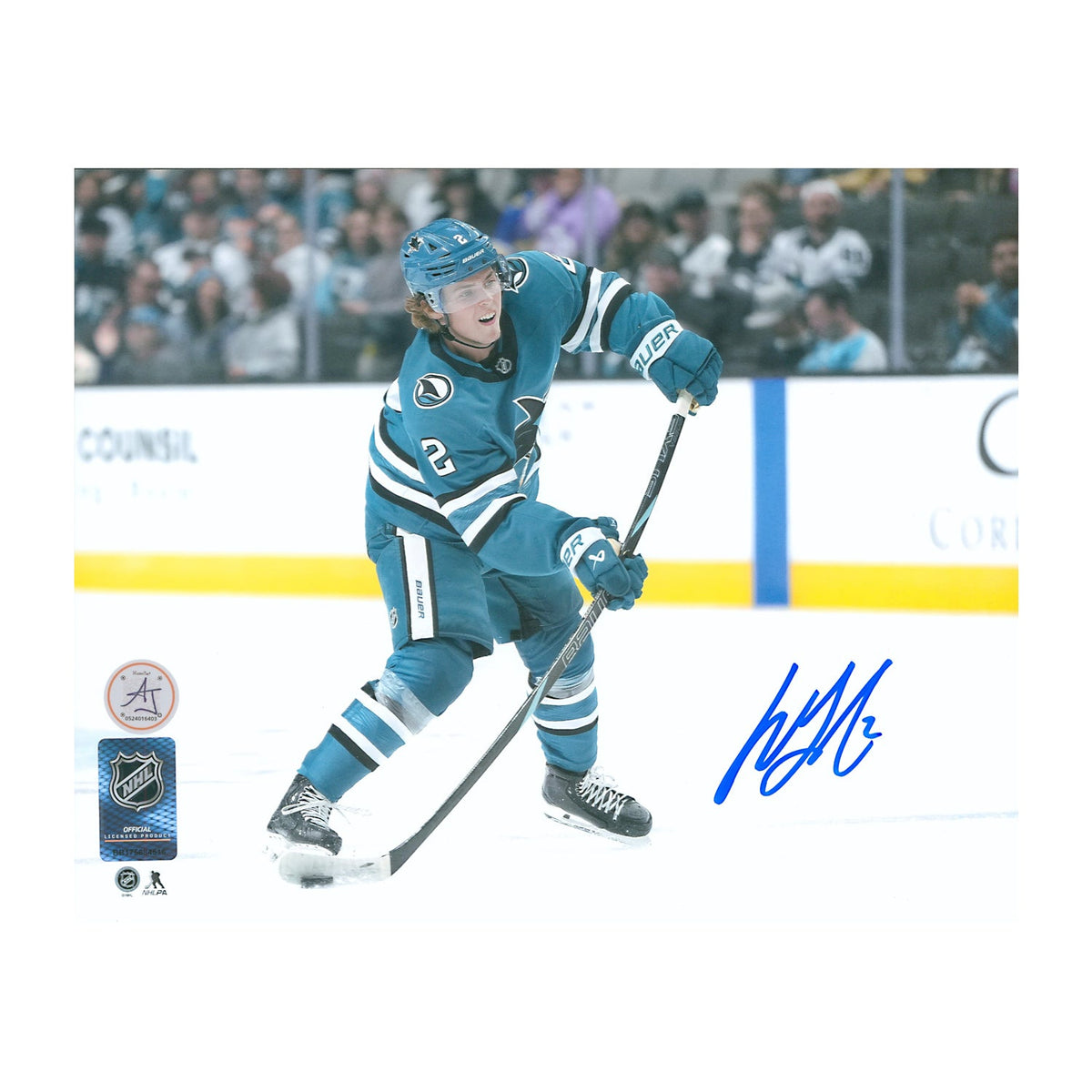 Will Smith Autographed San Jose Sharks Shooting 8x10 Photo product image 1, provided for visual reference and product detail