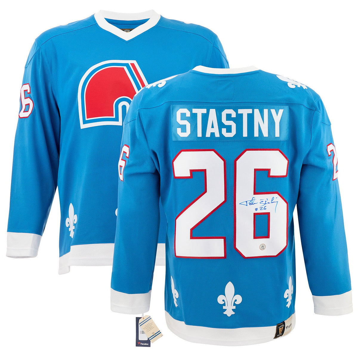 Peter Stastny Signed Quebec Nordiques Throwback Breakaway Jersey product image 3, provided for visual reference and product