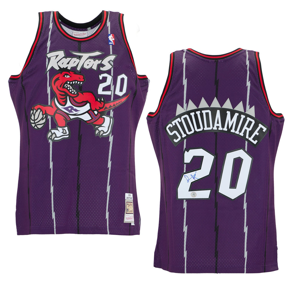 Damon Stoudamire Signed Toronto Raptors Mitchell & Ness Throwback Jersey product image 3, provided for visual reference and