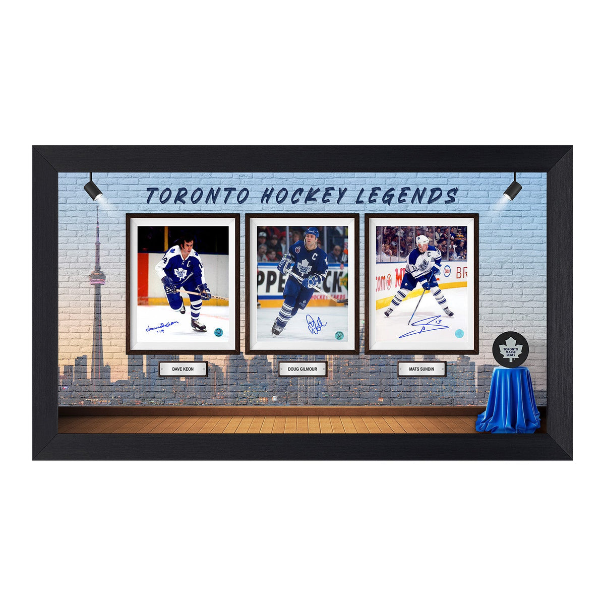 Toronto Maple Leafs Autographed Franchise Legends Skyline Museum 24x43 Frame product image 1, provided for visual reference