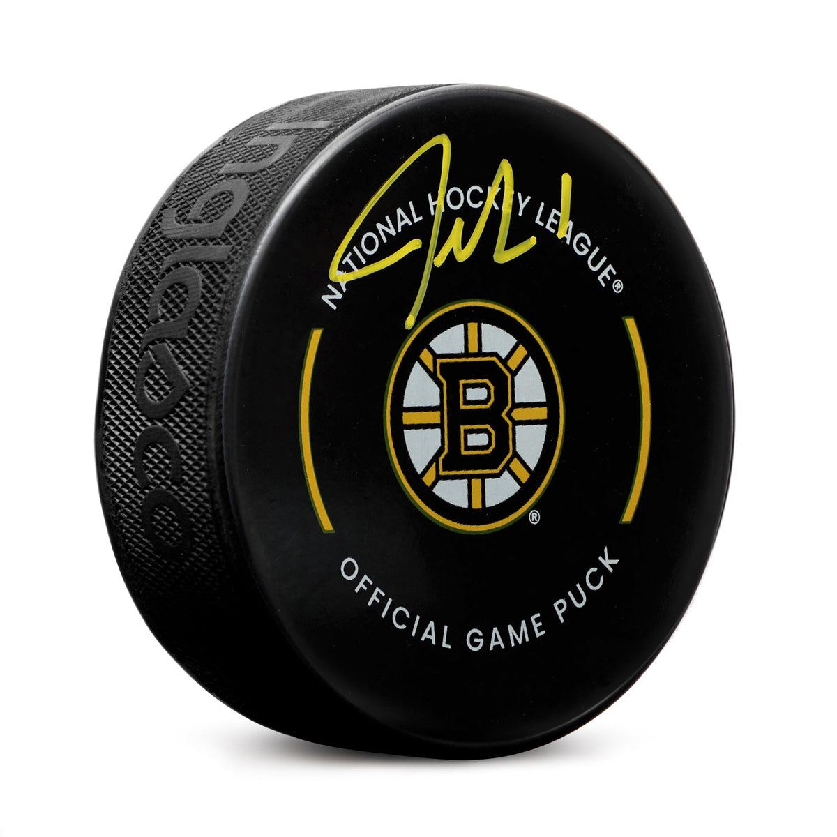 Jeremy Swayman Signed Boston Bruins Official Game Puck product image 1, provided for visual reference and product detail