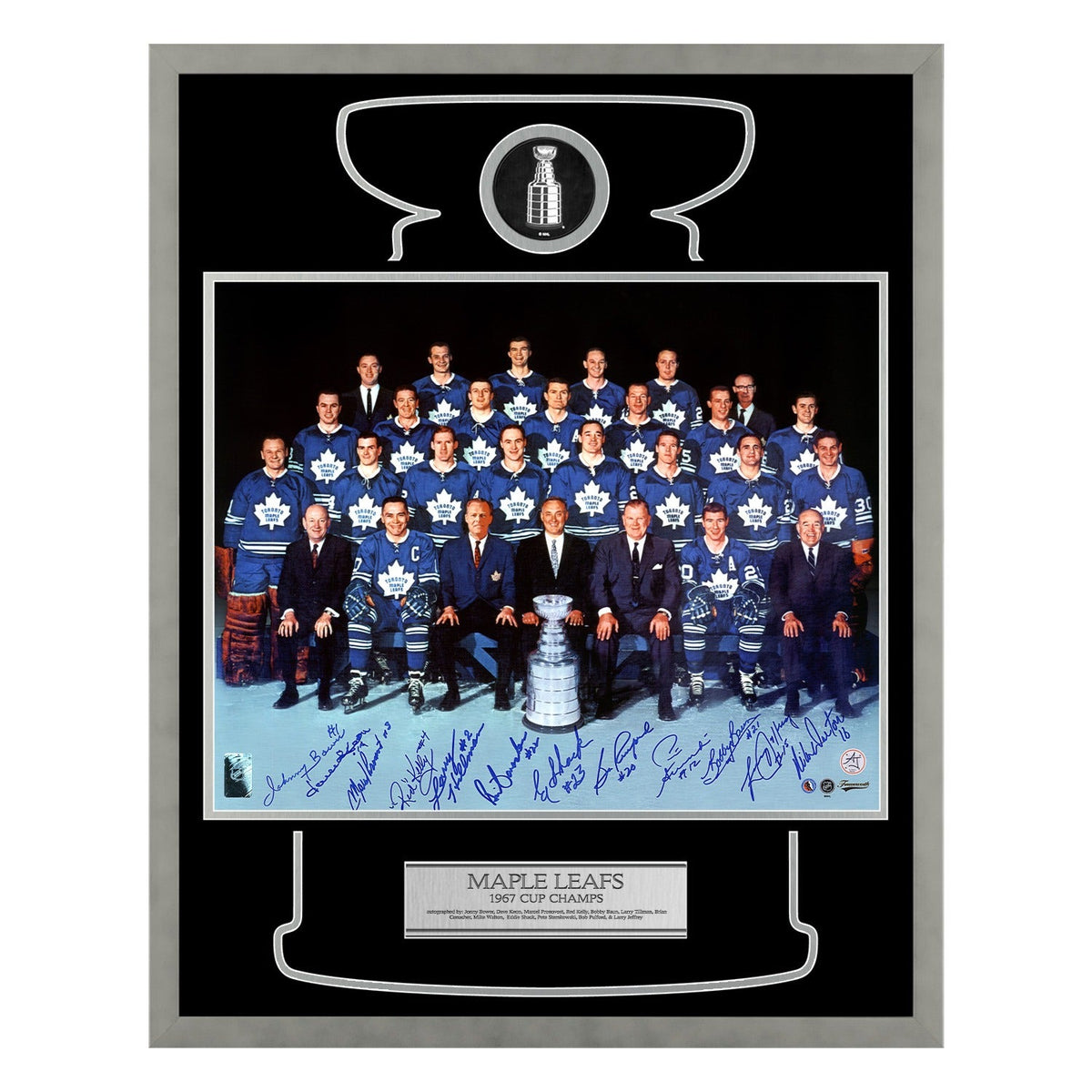 Toronto Maple Leafs 12 Player Team Signed 1967 Cup Champions 24x30 Frame product image 1, provided for visual reference and