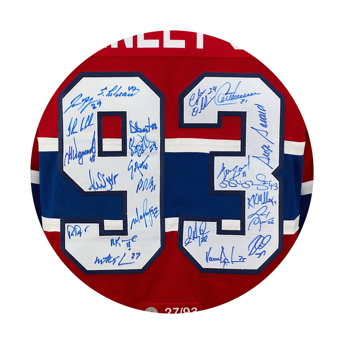 Montreal Canadiens 23 Player Team Signed 1993 Stanley Cup Jersey #27/93 product image 3, provided for visual reference and