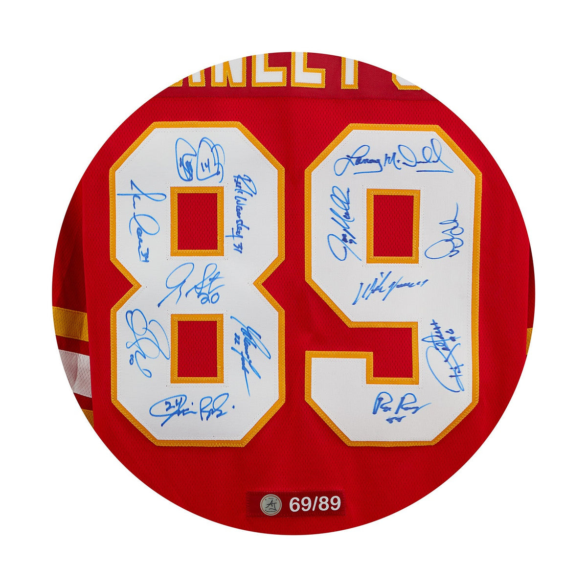 Calgary Flames 13 Player Team Signed 1989 Stanley Cup Throwback Jersey #69/89 product image 3, provided for visual reference