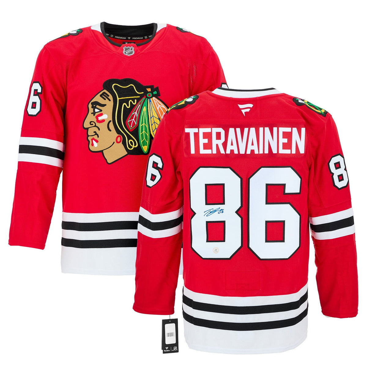 Teuvo Teravainen Autographed Chicago Blackhawks Fanatics Premium Jersey product image 3, provided for visual reference and