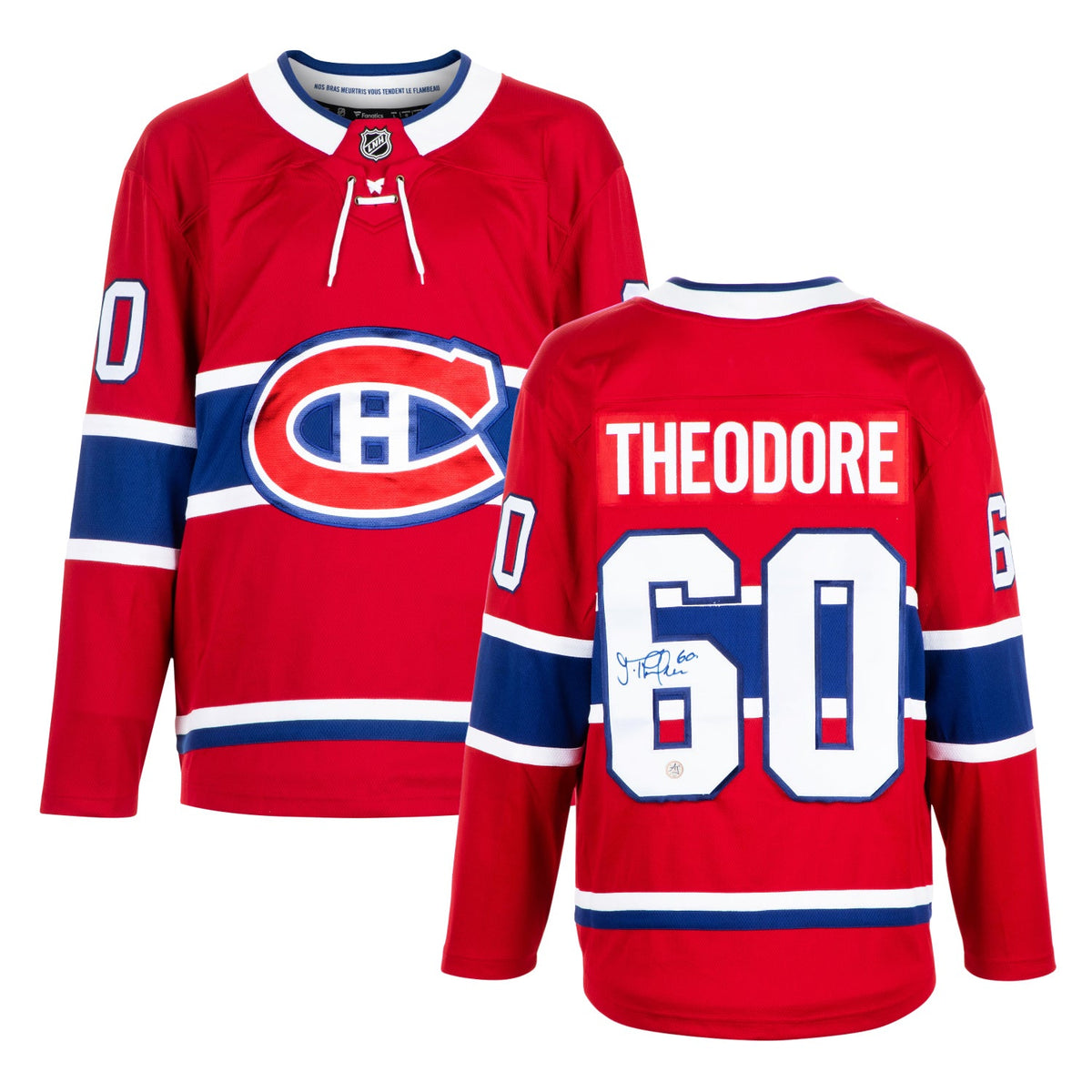 Jose Theodore Autographed Montreal Canadiens Red Fanatics Breakaway Jersey product image 3, provided for visual reference