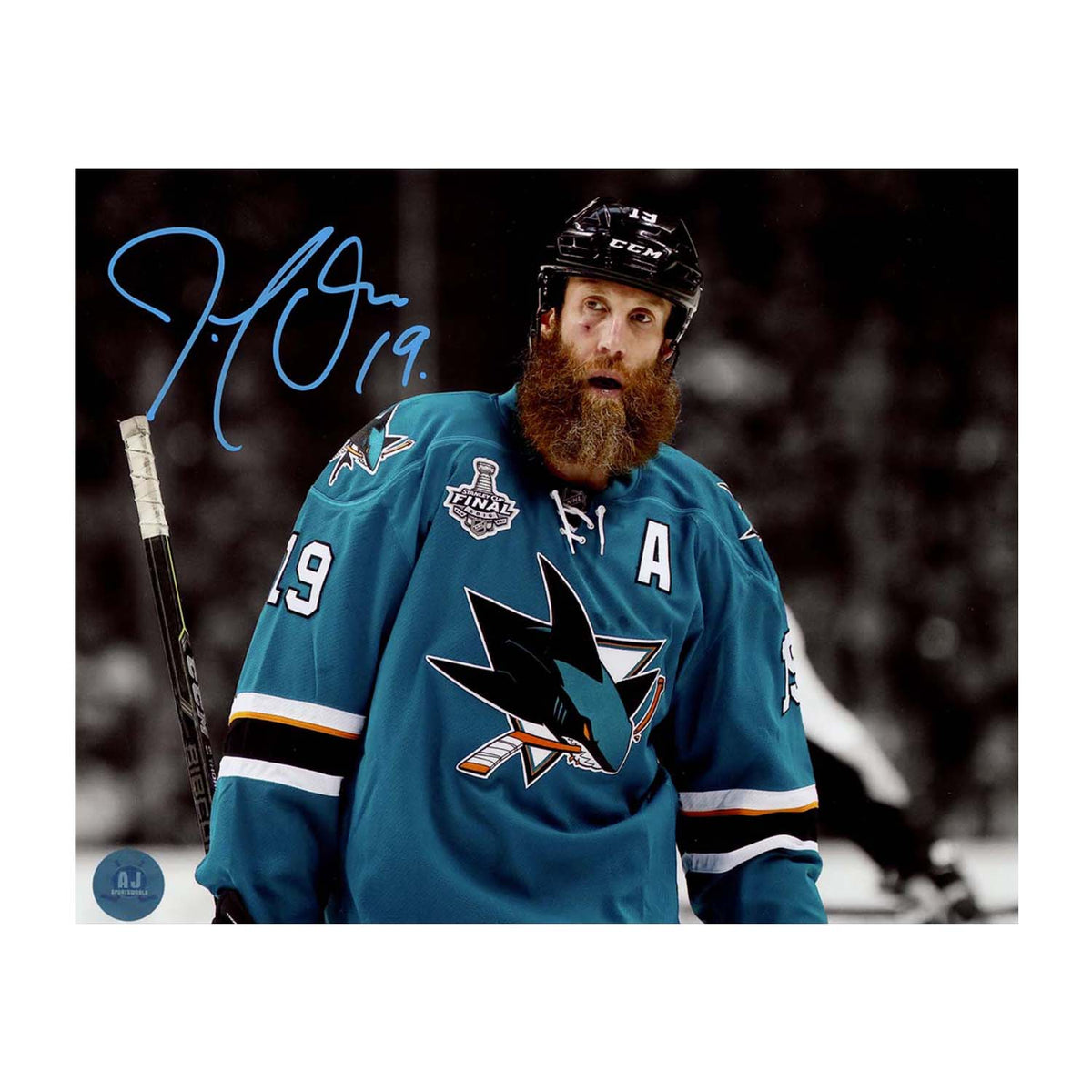 Joe Thornton Signed San Jose Sharks Playoff Finals 8x10 Photo product image 1, provided for visual reference and product