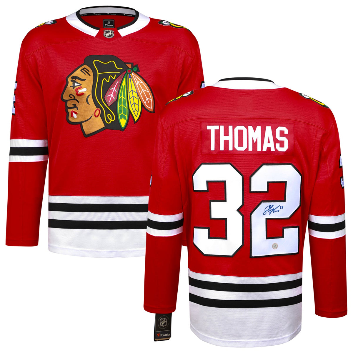 Steve Thomas Autographed Chicago Blackhawks Red Fanatics Breakaway Jersey product image 3, provided for visual reference and