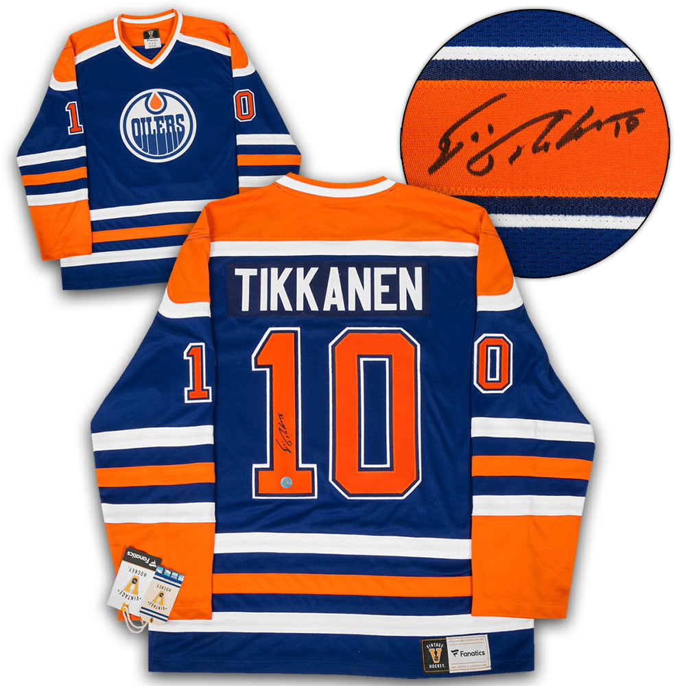 Esa Tikkanen Autographed Edmonton Oilers Throwback Fanatics Jersey product image 1, provided for visual reference and