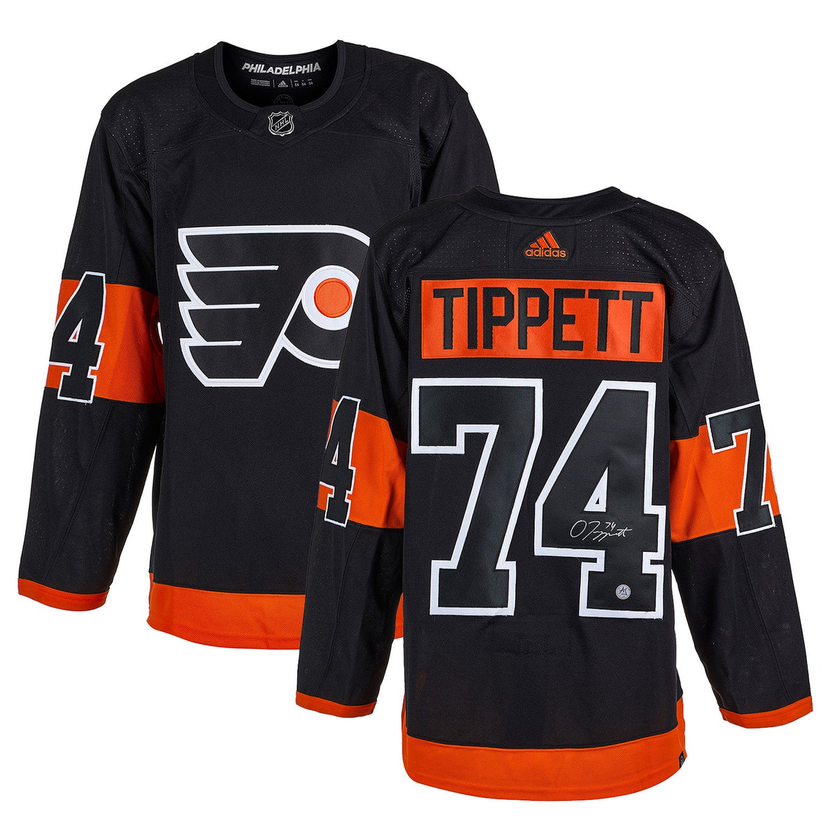 Owen Tippett Signed Philadelphia Flyers Alternate Black adidas Jersey product image 3, provided for visual reference and