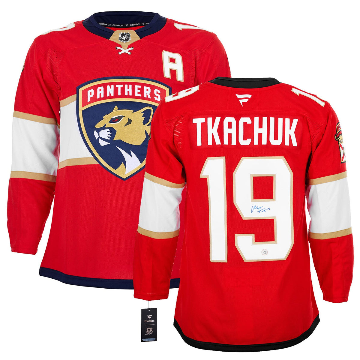 Matthew Tkachuk Autographed Florida Panthers Fanatics Premium Jersey product image 3, provided for visual reference and