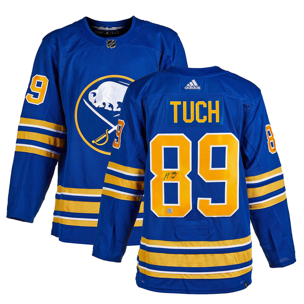 Alex Tuch Autographed Buffalo Sabres Blue adidas Jersey product image 3, provided for visual reference and product detail