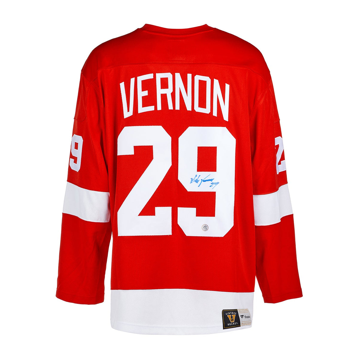 Mike Vernon Signed Detroit Red Wings Fanatics Breakaway Jersey product image 1, provided for visual reference and product