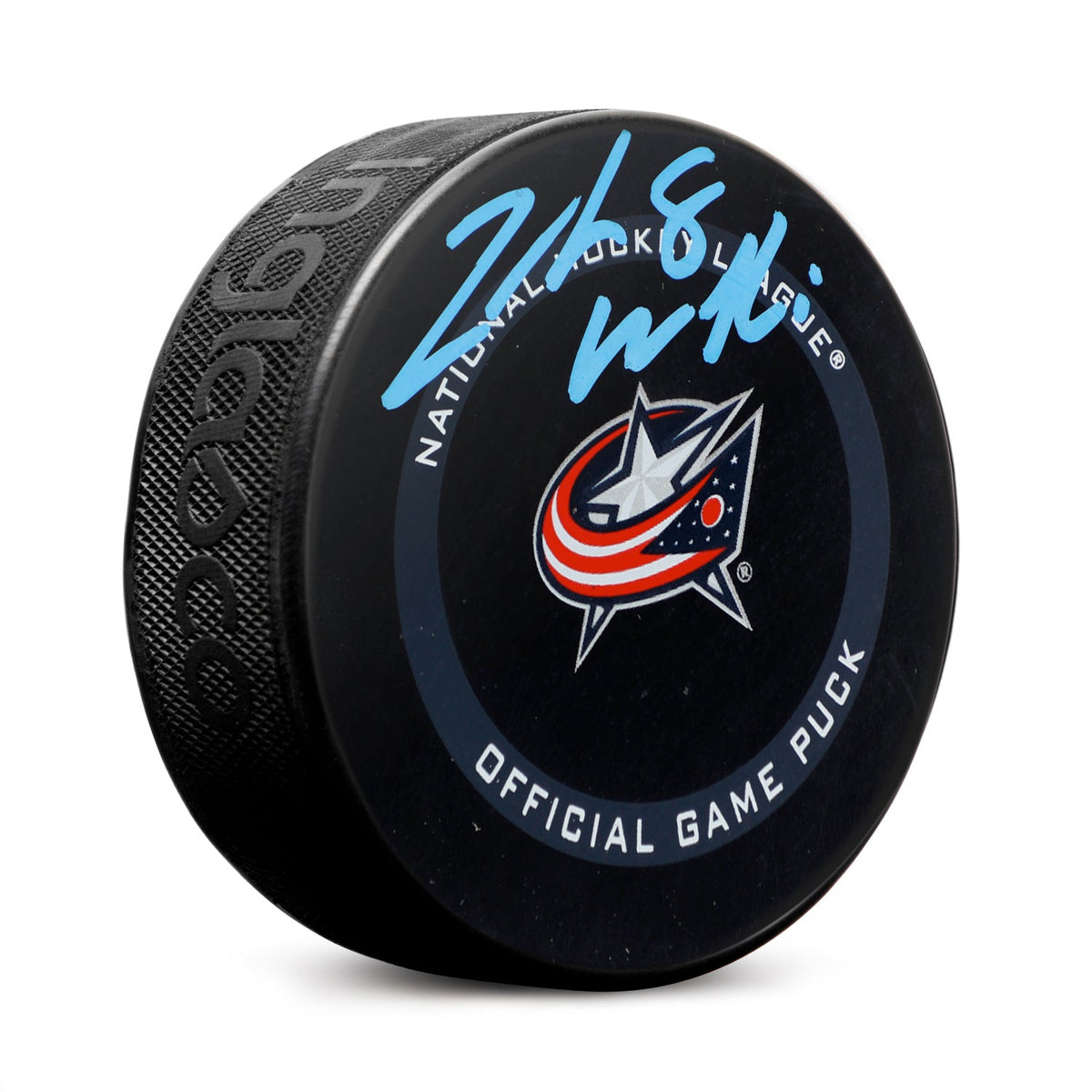Zach Werenski Signed Columbus Blue Jackets Official Game Puck product image 1, provided for visual reference and product