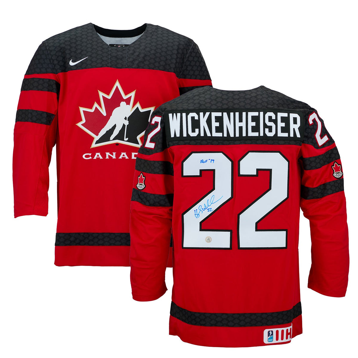 Hayley Wickenheiser Signed & Inscribed Team Canada Red Nike Hockey Jersey product image 3, provided for visual reference and