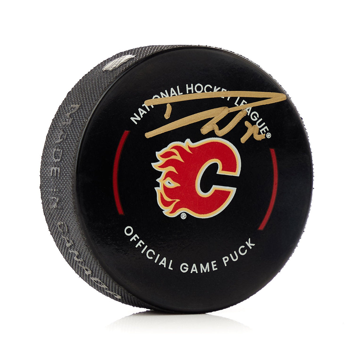 Dustin Wolf Signed Calgary Flames Official Game Puck product image 1, provided for visual reference and product detail review