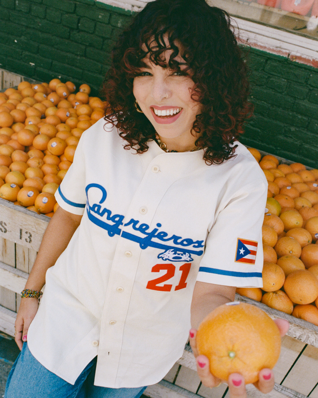 Santurce Cangrejeros Cotton Twill Baseball Jersey product image 2, provided for visual reference and product detail review