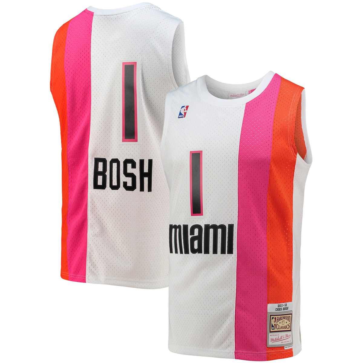 Men's Miami Heat Chris Bosh Mitchell & Ness White 2011/12 product image 1