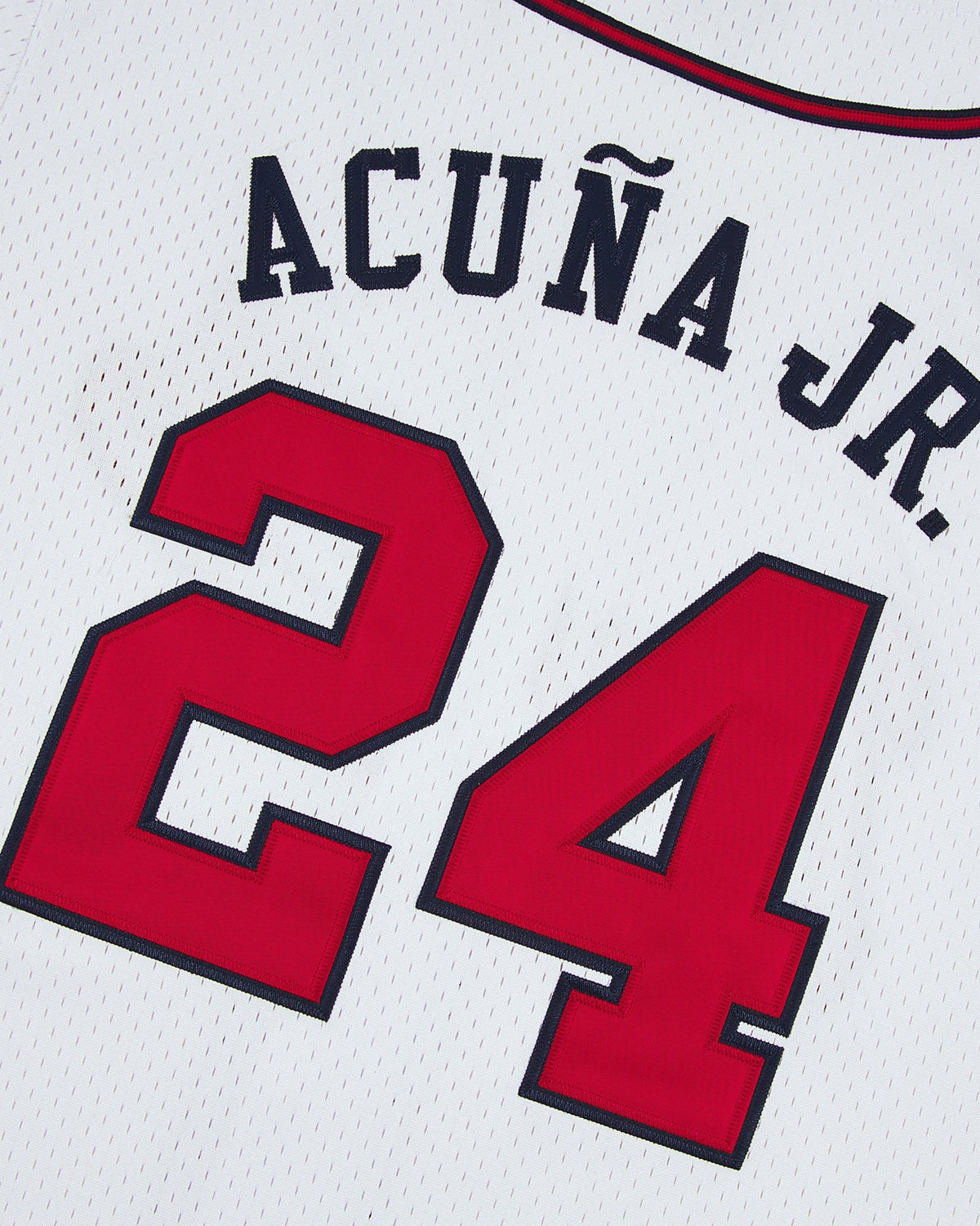 Ronald Acuña Jr. Gwinnett Braves Mesh Button-Up Jersey product image 5, provided for visual reference and product detail