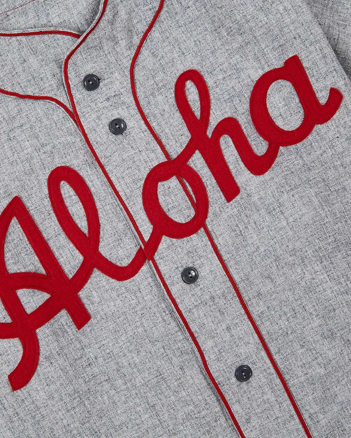 Aloha 100th Infantry 1942 Authentic Wool Road Baseball Jersey product image 3, provided for visual reference and product