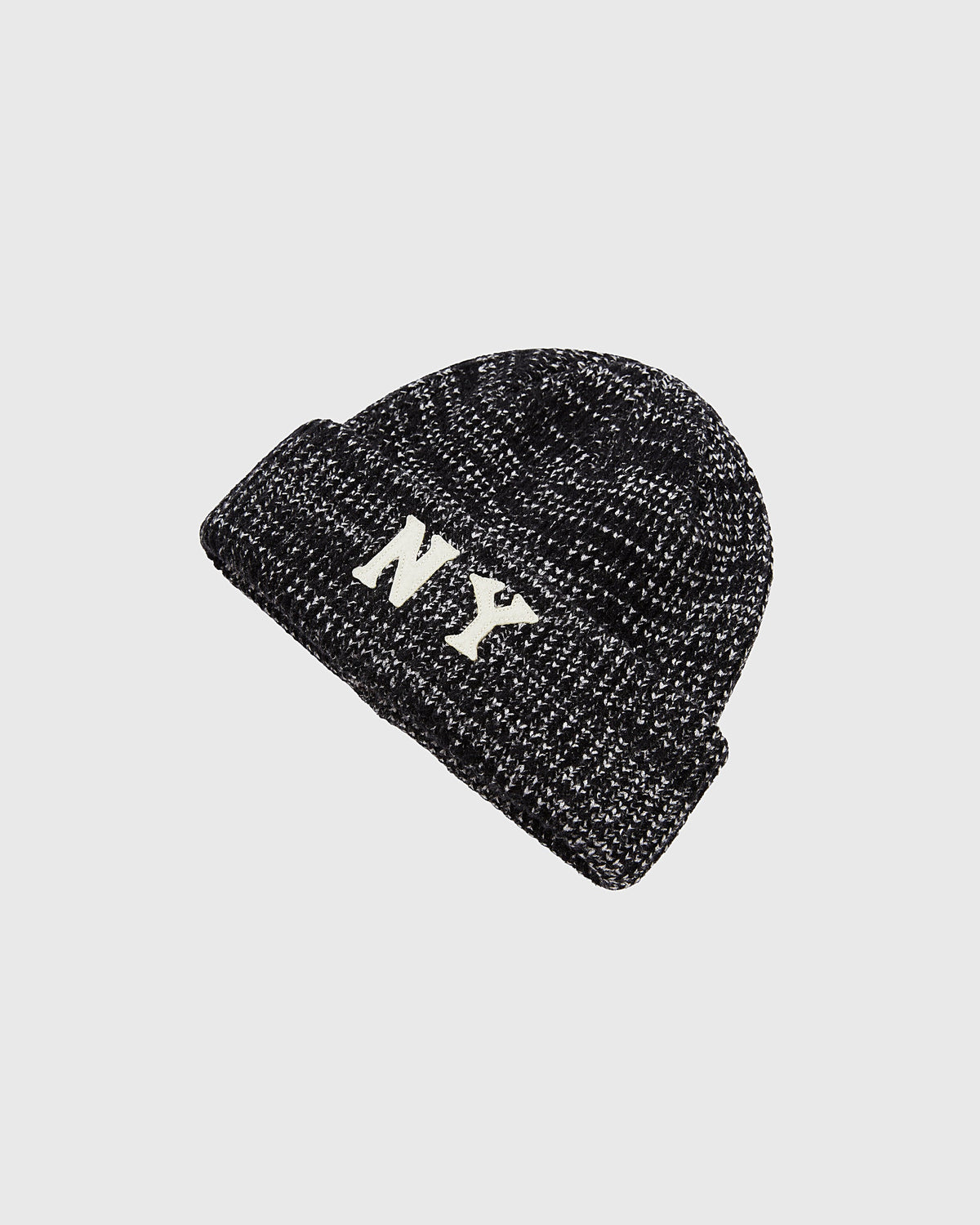 New York Black Yankees Felt Logo Ribbed Beanie product image 3, provided for visual reference and product detail review