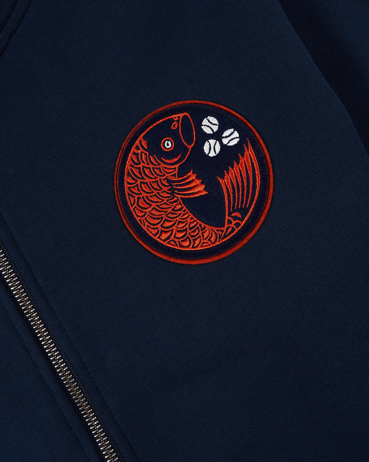 Hiroshima Carp Heavyweight Cotton Terry Full-Zip Hoodie product image 3, provided for visual reference and product detail