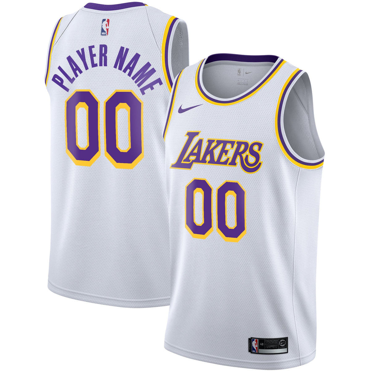 Men's Los Angeles Lakers Nike White 2020/21 Swingman Custom product image 2