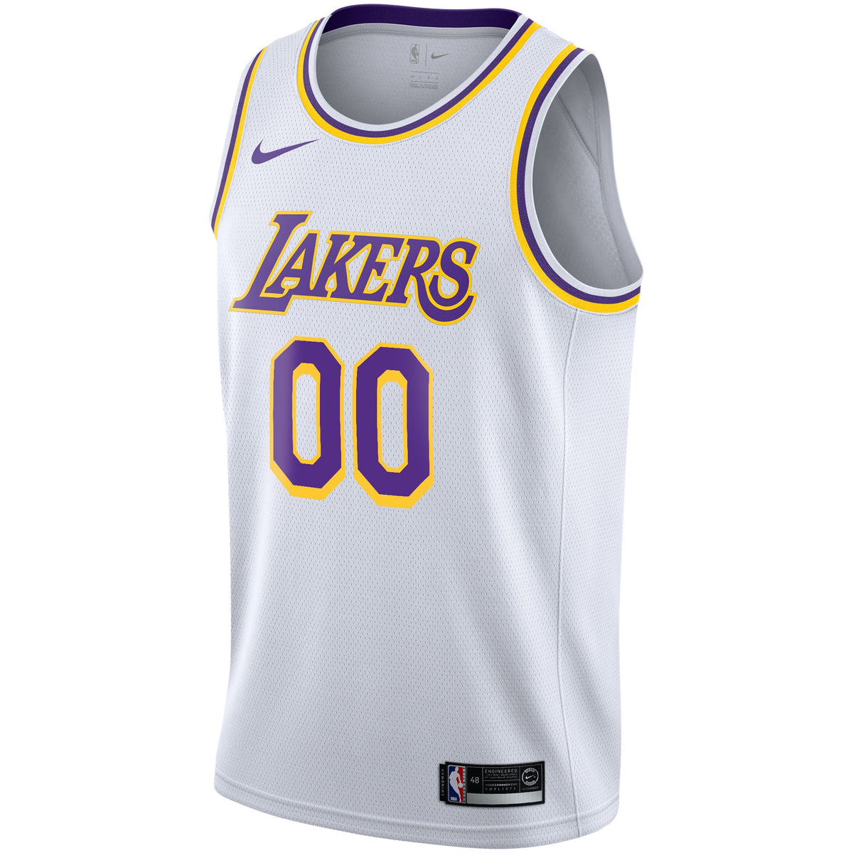 Men's Los Angeles Lakers Nike White 2020/21 Swingman Custom product image 3