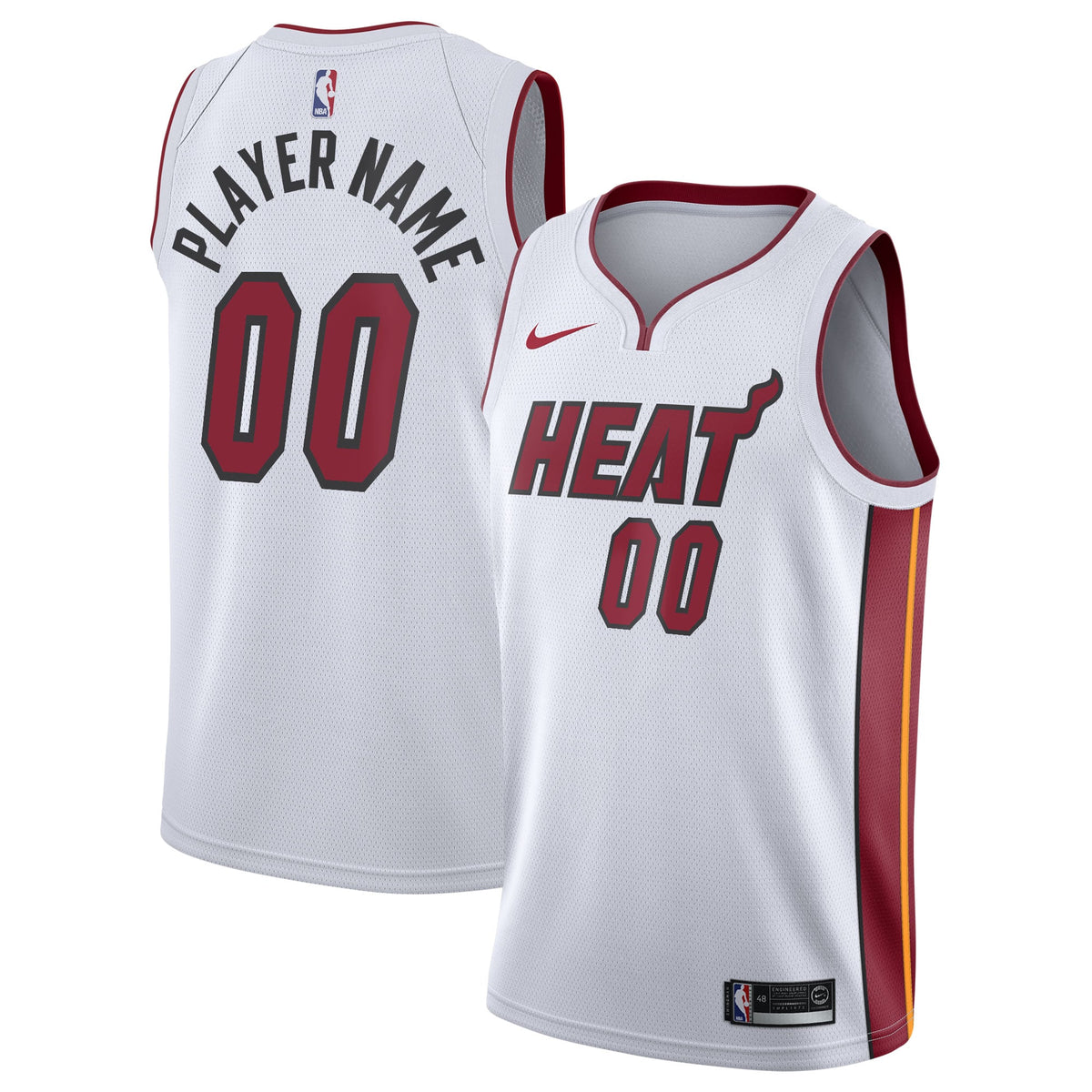 Men's Miami Heat Nike White 2020/21 Swingman Custom Jersey product image 2