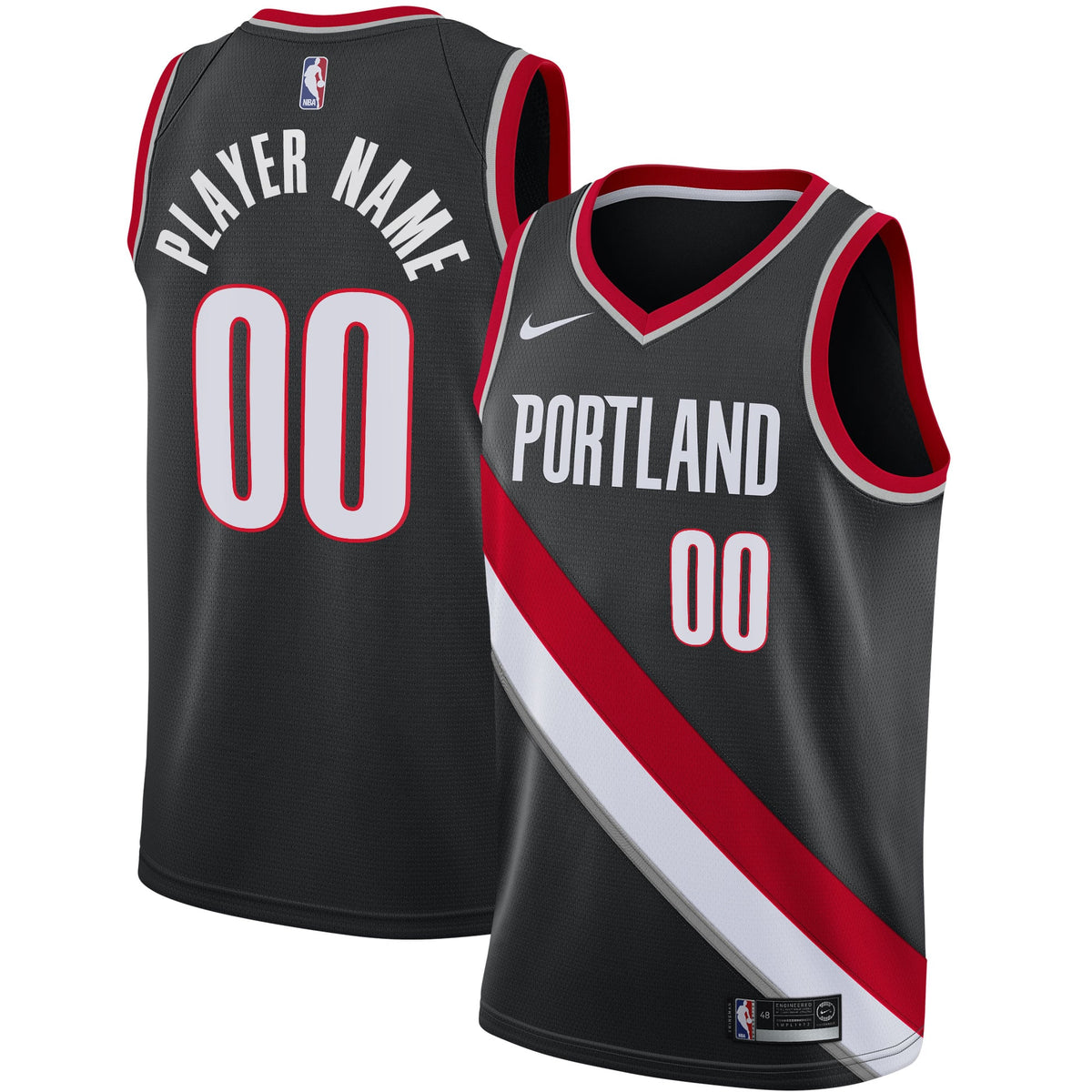 Men's Portland Trail Blazers Nike Black 2020/21 Swingman product image 2