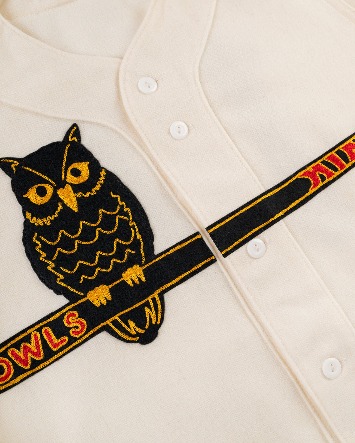 Topeka Owls 1947 Authentic Wool Home Baseball Jersey product image 3, provided for visual reference and product detail review