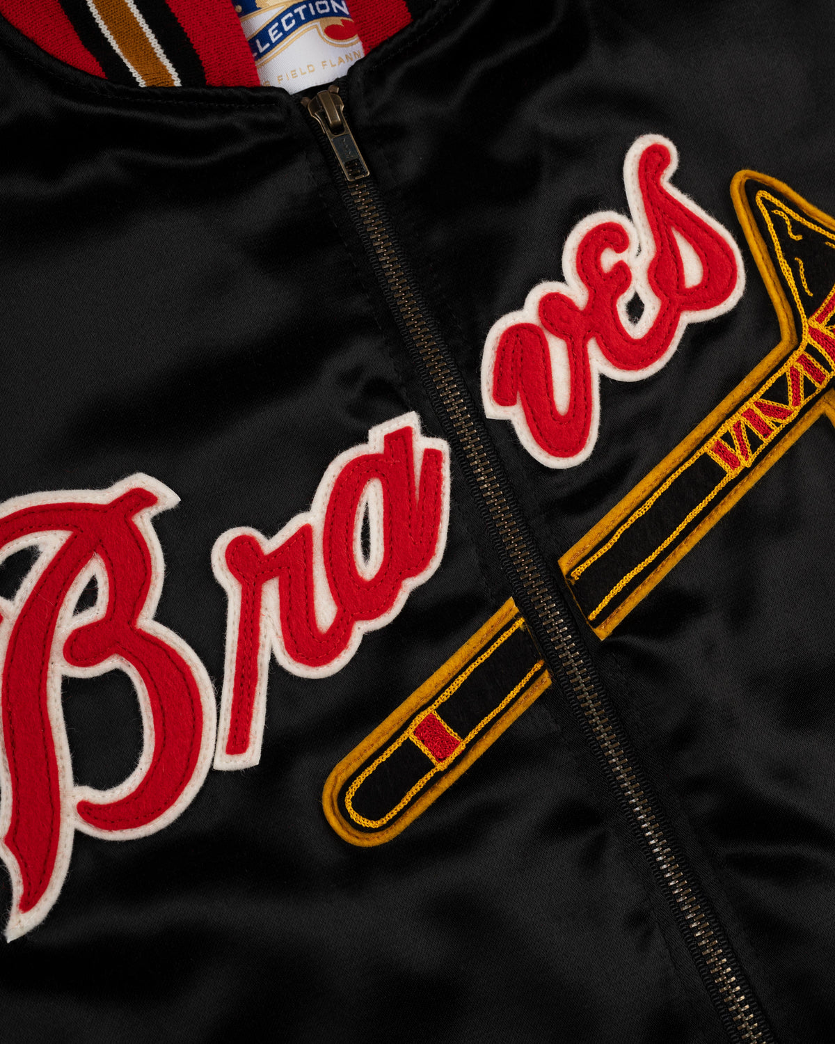 Milwaukee Braves 1957 Authentic All Satin Varsity Jacket product image 3, provided for visual reference and product detail