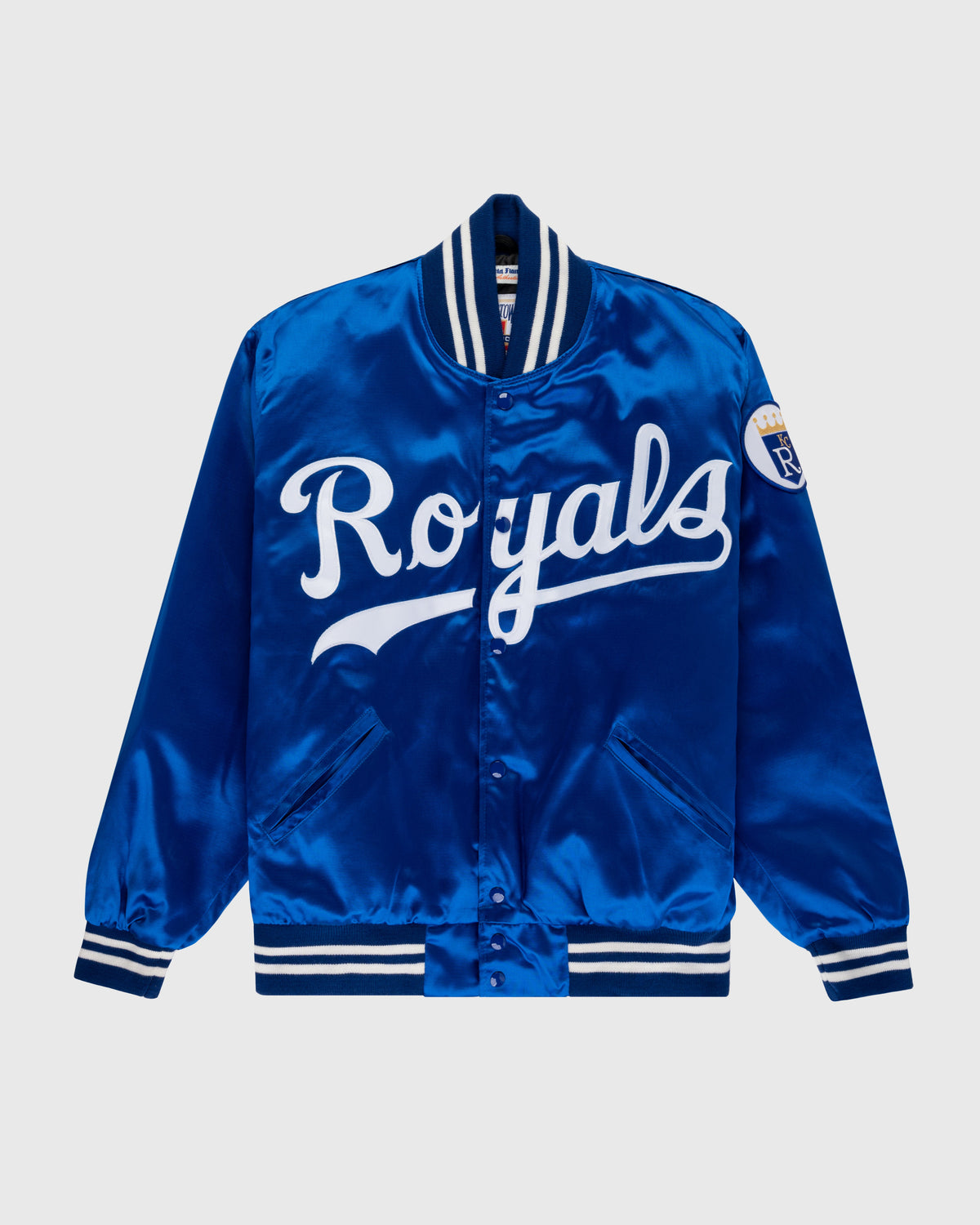 Kansas City Royals 1969 Authentic All Satin Varsity Jacket product image 1, provided for visual reference and product detail