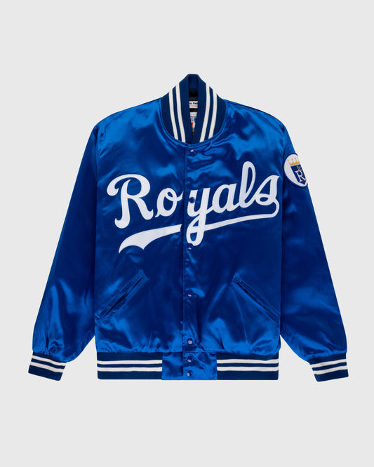 Kansas City Royals 1969 Authentic All Satin Varsity Jacket product image 1, provided for visual reference and product detail