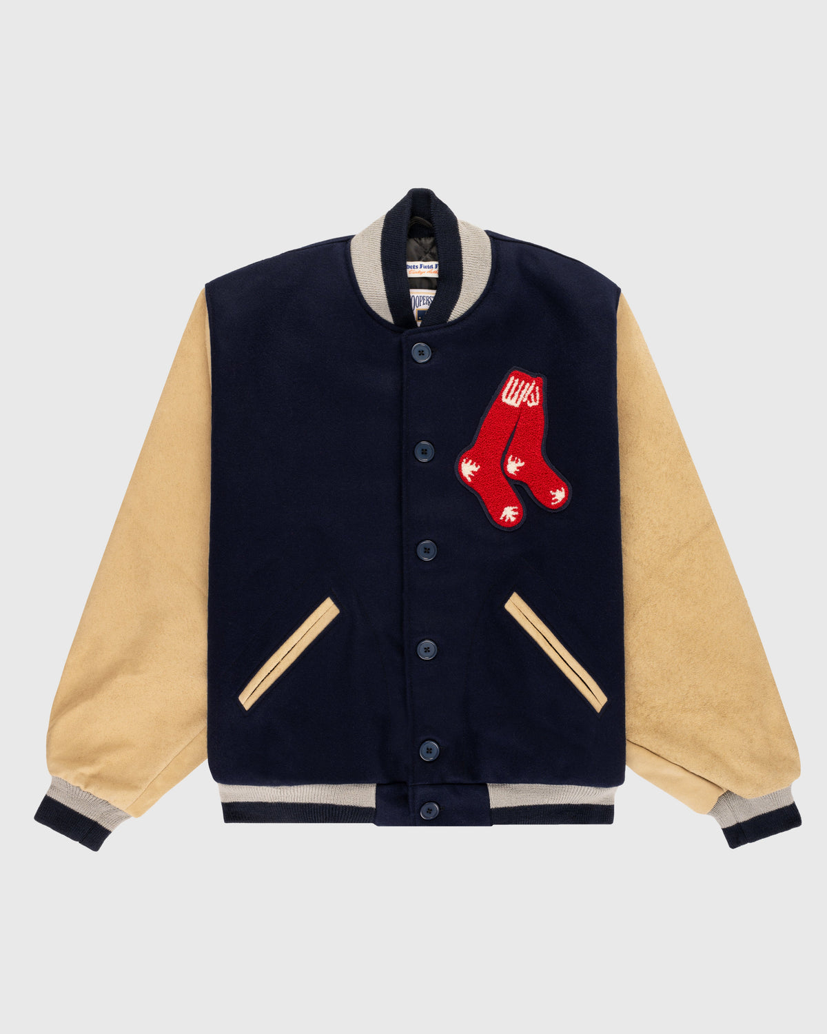 Boston Red Sox 1938 Authentic Wool & Suede Leather Varsity Jacket product image 1, provided for visual reference and product