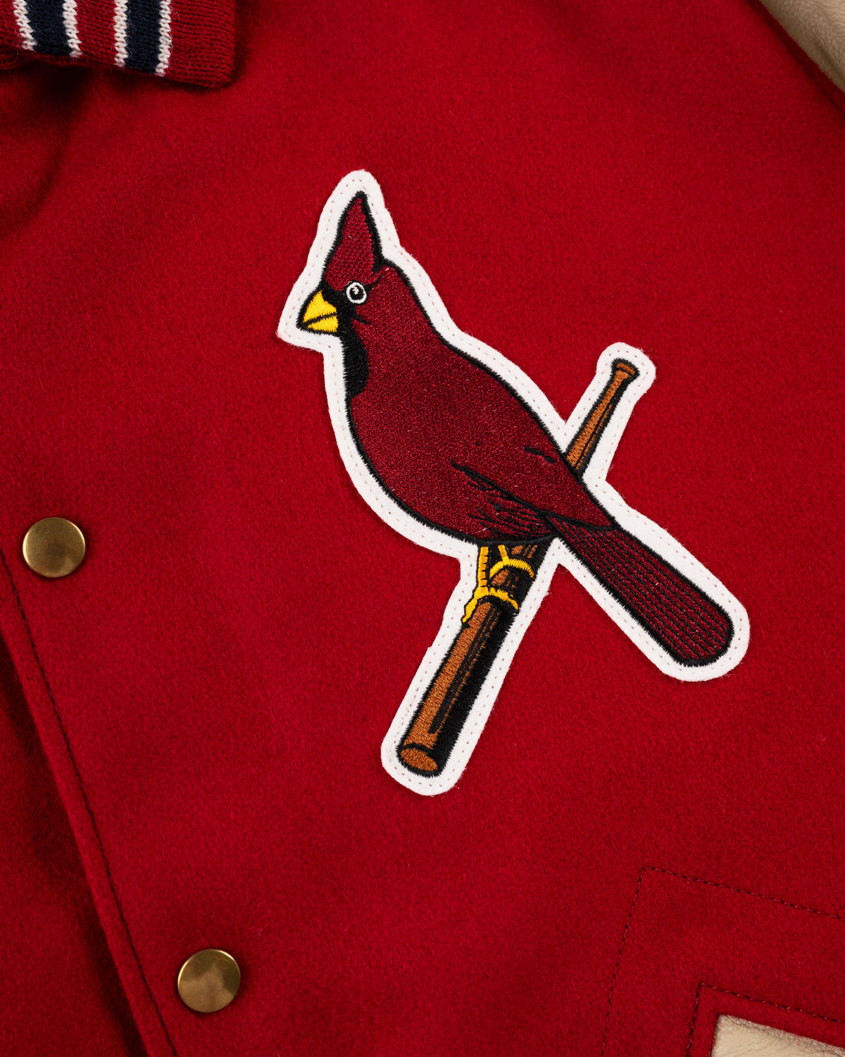 St. Louis Cardinals 1940 Authentic Wool & Leather Jacket product image 3, provided for visual reference and product detail
