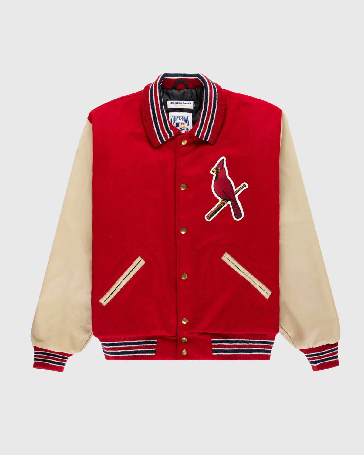 St. Louis Cardinals 1940 Authentic Wool & Leather Jacket product image 1, provided for visual reference and product detail