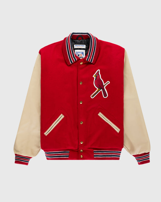 St. Louis Cardinals 1940 Authentic Wool & Leather Jacket product image 1, provided for visual reference and product detail